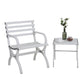 Sophia & William 2 Pieces Outdoor Metal Chair with Side Table - White