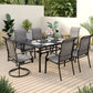 Sophia & William 7 Piece Outdoor Patio Dining Set Outdoor Furniture Set with 1 Steel Retangular Table & 6 Textilene Chairs