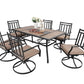 Sophia & William 7 Peices Outdoor Patio Dining Set Swivel Chairs and Table Set