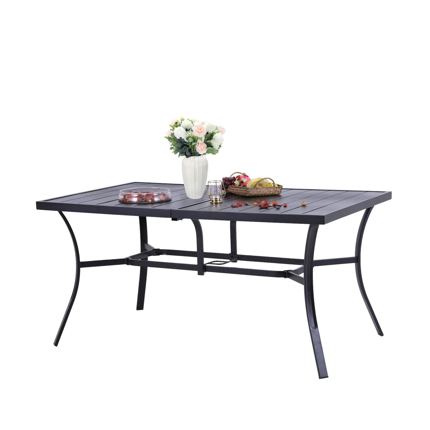 Sophia & William Outdoor Metal Rectangular Dining Table for 6 Chairs