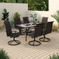 Sophia & William 7 Pieces Outdoor Patio High Back Swivel Dining Set Dining Chairs and Metal Dining Table Black