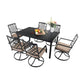 Sophia & William 7 Peices Outdoor Patio Dining Set Swivel Chairs and Table Set
