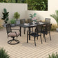 Sophia & William 7 Piece Patio Dining Set 1 Piece Metal Rectangle Table & 6 Pieces Outdoor Patio Chairs