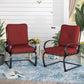 Sophia & William 2-Piece Patio C-Spring Dining Chairs Steel Frame with Red Cushion
