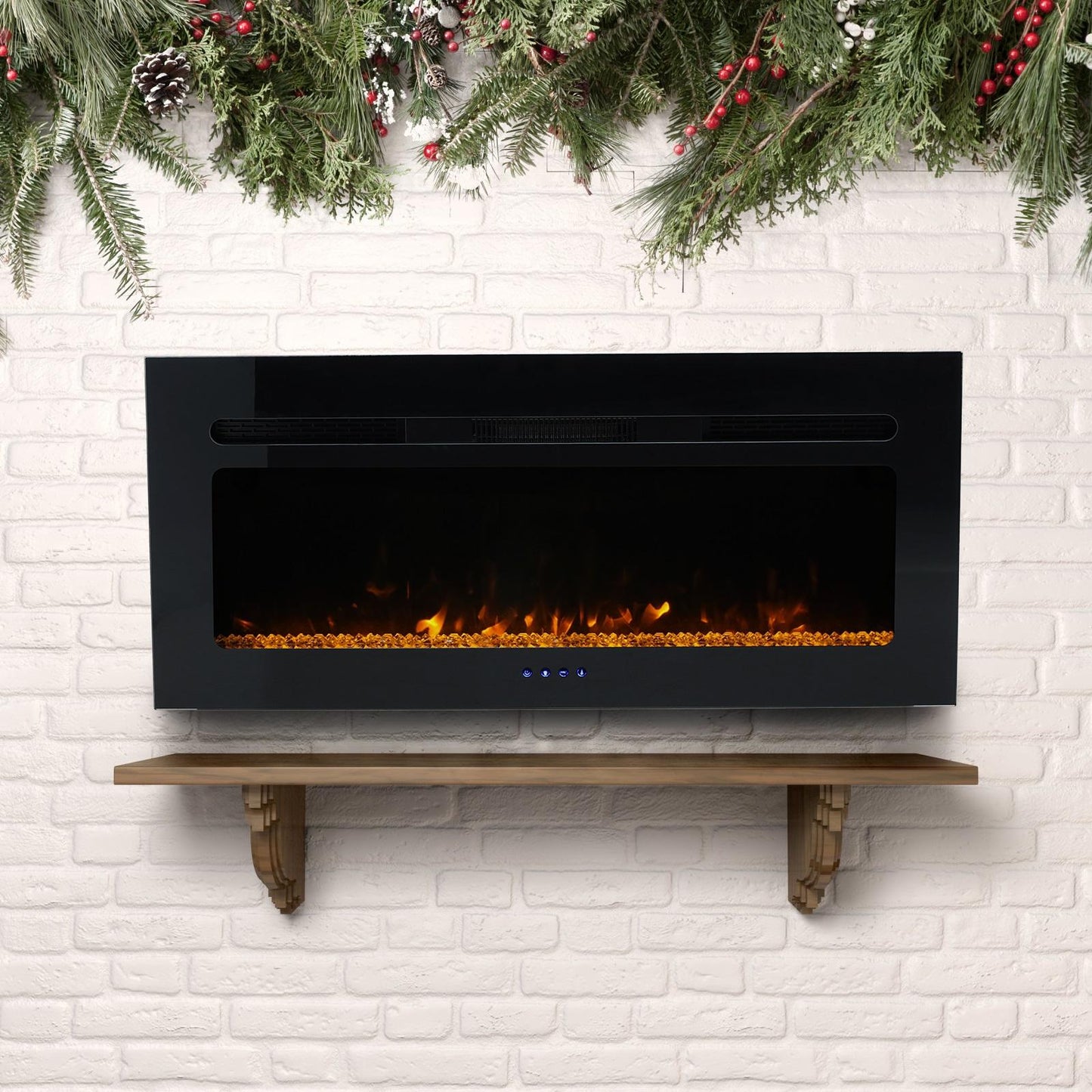 Sophia & William 40 inches Electric Fireplace Recessed & Wall Mounted Heater