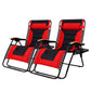 Sophia&William Outdoor Oversized Padded Zero Gravity Chairs Set of 2 - Red