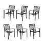 Sophia & William Outdoor Patio Metal Dining Chairs Set of 6, Black
