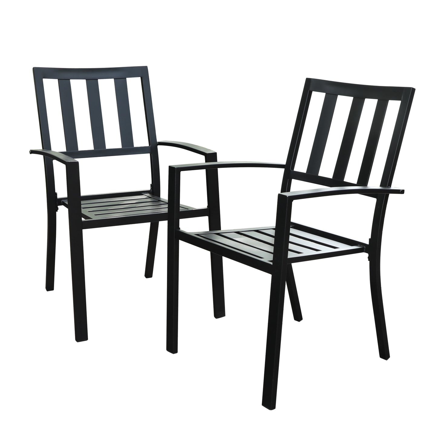 Sophia & William Metal Outdoor Patio Dining Chair Set of 2 in Black