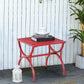 Sophia & William Metal Outdoor Side Table Slatted Top Design - Red