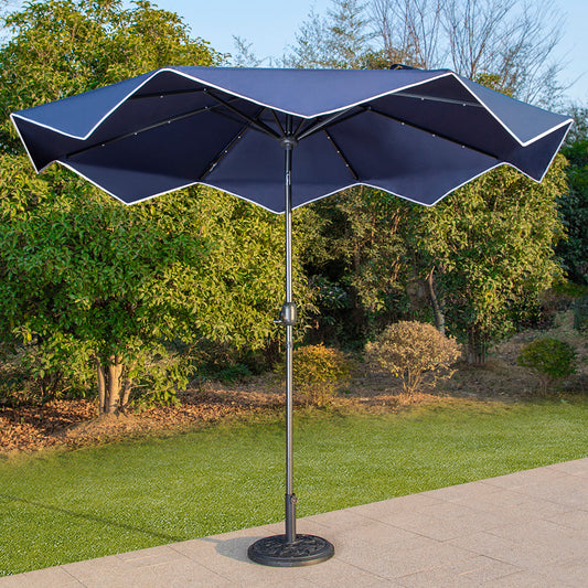 Sophia & William 10FT Outdoor Patio Umbrella Solar LED Umbrella with Crank Handle, Navy Blue