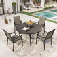 Sophia & William 5 Pieces Outdoor Patio Dining Set with Textilene Chairs & Round Table for 4