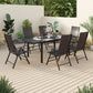 Sophia & William 7 Pieces Outdoor Patio Dining Set Foldable Adjustable PE Rattan Patio Dining Chairs and Metal Dining Table