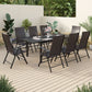 Sophia & William 9 Pieces Outdoor Patio Dining Set Foldable Adjustable PE Rattan Patio Dining Chairs and Metal Dining Table