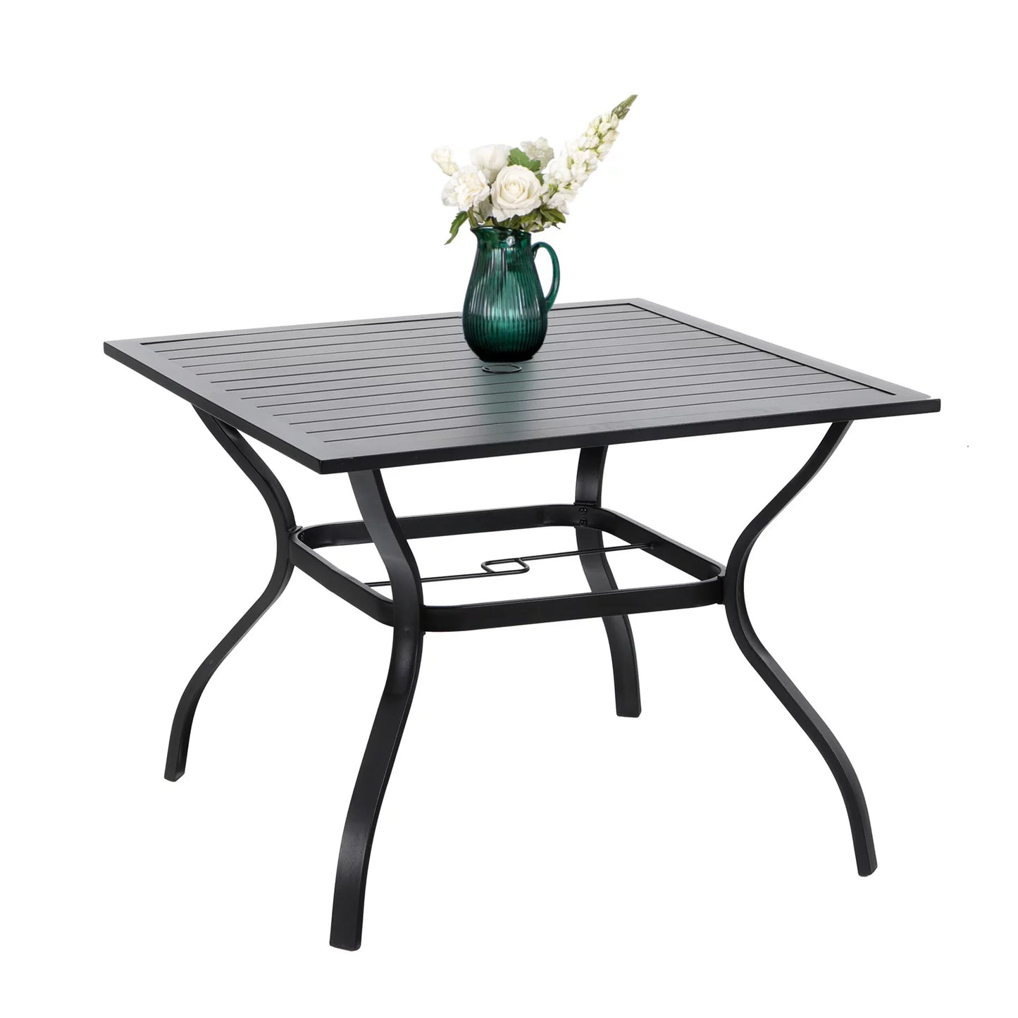 Sophia & William 37" Outdoor Square Dining Table with Steel Frame for 4 Chairs