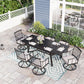 Sophia & William 7-Piece Metal Patio Dining Set Swivel Chairs and Extendable Table Set