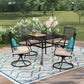 Sophia & William 5-Piece Steel Outdoor Patio Dining Set 1 Mesh Metal Table and 4 Swivel Chairs£¬Type B