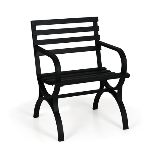 Sophia & William Single Seater Outdoor Metal Bench Chair in Black