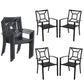 Sophia & William Outdoor Patio Metal Dining Chairs Set of 8, Black