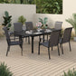 Sophia & William 7 Pieces Outdoor Patio Dining Set High Back Dining Chairs and Metal Dining Table with Umbrella Hole