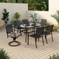 Sophia & William 7 Pieces Outdoor Patio Dining Set 5 Metal Stackable Chairs&1 Swivel Dining Chair and Metal Dining Table
