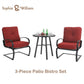 Sophia&William 3-Piece Outdoor Bistro Set Patio C-Spring Chairs and Table Set,Red