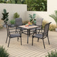 Sophia & William 5 Pieces Metal Patio Dining Set for 4 People Outdoor Chairs Table Set