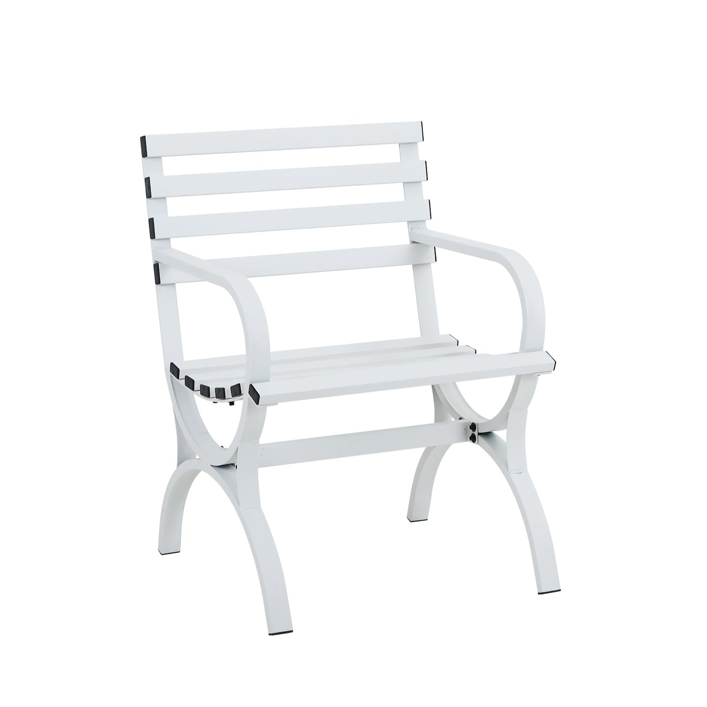 Sophia & William Single Seater Outdoor Metal Bench Chair in White