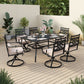 Sophia&William 7-Piece Outdoor Patio Dining Set Cushioned Swivel Chairs and Steel Table