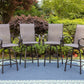 Sophia & William Set of 4 Outdoor Swivel Metal Bar Stools - Gray