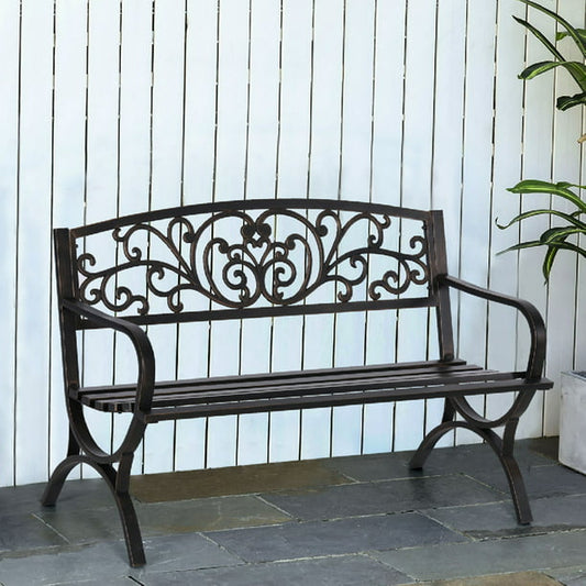 Sophia & William 50 Cast Iron Metal Outdoor Garden Park Bench,Bronze