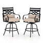 Sophia & William 2 Piece Outdoor Bar Stools Metal Counter Height Stools for Patio Garden Poolside, Beige