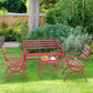 Sophia & William 4 Pieces Outdoor Metal Bench Table Set Patio Conversation Set - Red