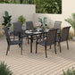 Sophia & William 7 Pieces Outdoor Patio Dining Set High Back Dining Chairs and Metal Dining Table