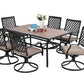 Sophia & William 7 Peices Outdoor Patio Dining Set Swivel Chairs and Table Set