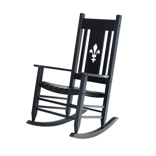 Sophia & William Outdoor Patio Wood Rocking Chair Rocker Chairs with Wooden Frame for Patio,Deck,Balcony,Porch or Indoor Use,Black