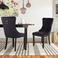 Sophia & William Velvet Tufted Upholstered Dining Chairs with Ring Back-Set of 2-Black