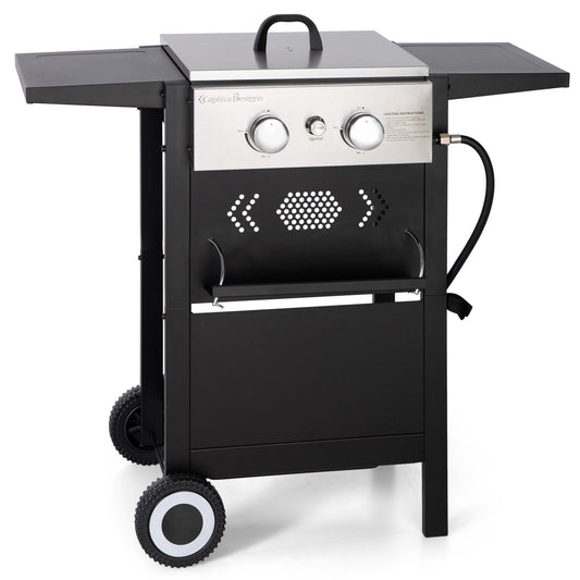 Sophia & William 2-Burner Gas Grill and Griddle Combo with Wheels