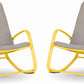 Sophia & William Set of 2 Outdoor Steel Rocking Chairs with Grey Pad - Yellow