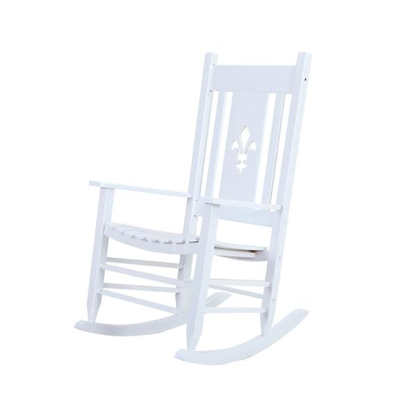 Sophia & William Outdoor Patio Wood Rocking Chair Rocker Chairs with Wooden Frame for Patio,Deck,Balcony,Porch or Indoor Use,White