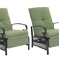 Sophia & William Set of 2 Outdoor Patio Steel Recliner Lounge Chair , Green