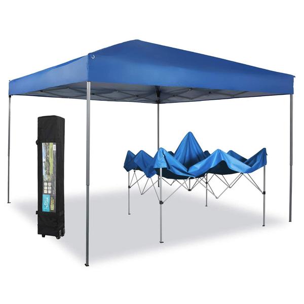 Sophia & William Blue 10x10ft Outdoor Gazebo Instant Pop Up Canopy Tent with Wheeled Bag for Backyard,Outdoor,Patio and Lawn