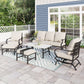 Sophia&William 6 Piece Patio Conversation Set Patio Table and Chairs Sets with Cushions,Pillows and 2 Ottomans