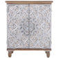 Sophia & William Accent Storage Cabinet with Silver Flower Carved Pattern