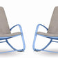 Sophia & William Set of 2 Outdoor Steel Rocking Chairs with Grey Pad - Blue