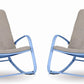 Sophia & William Set of 2 Outdoor Steel Rocking Chairs with Grey Pad - Blue