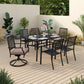 Sophia & William 7 Piece Patio Dining Set Outdoor Furniture with 6 Piece Chairs and 1 Piece Rectangular Dining Wood Table