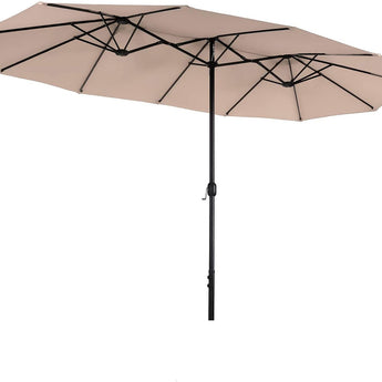 Sophia & William 13FT Outdoor Patio Umbrella Extra Large Double Sided Garden Umbrella with Crank Handle, Beige