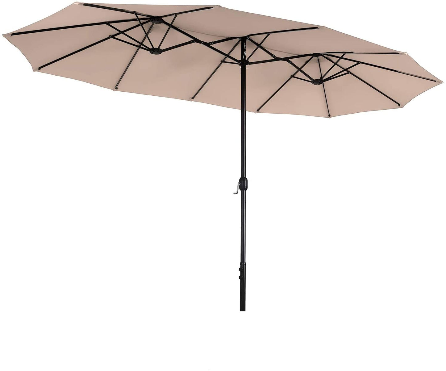 Sophia & William 13FT Outdoor Patio Umbrella Extra Large Double Sided Garden Umbrella with Crank Handle, Beige