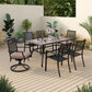 Sophia & William 7 Piece Outdoor Patio Dining Set Outdoor Furniture Set with 1 Steel Retangular Table & 6 Patio Dinning Chairs