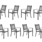 Sophia & William Outdoor Patio Metal Dining Chairs Set of 8, Black